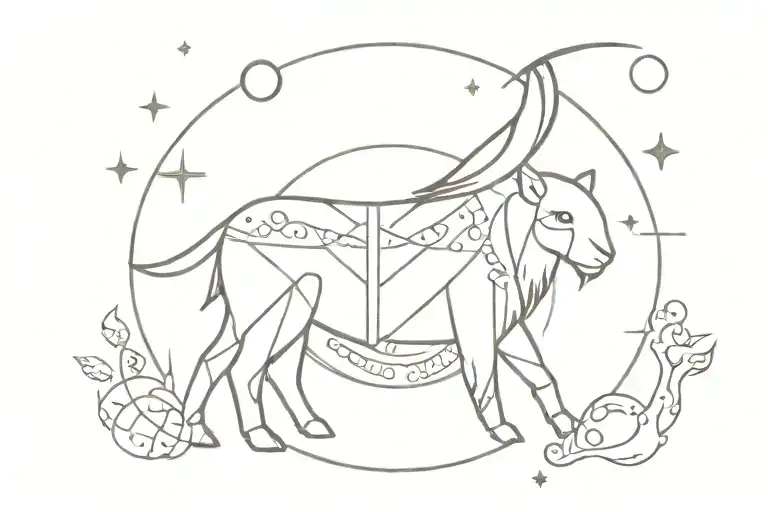 ornamental, animals, interstellar/ celestial themed tattoo tattoo design idea