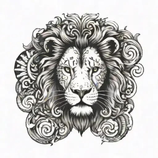 I want a lion  face  fading into a bible verse   tattoo design idea