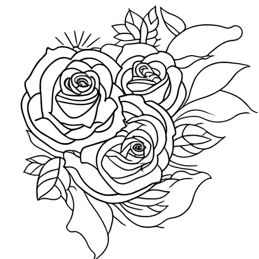 black and white flowers, family, pit bulls full sleave tattoo design idea