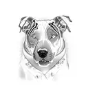 black and white flowers, family, pit bulls full sleave tattoo design idea