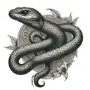 A dotwork tattoo of a stethoscope intertwined with a snake and a bird symbolizing healing and freedom tattoo design idea