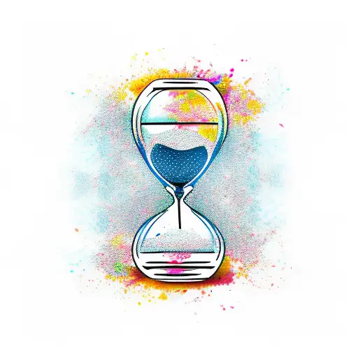 Colorful 2025 hourglass tattoo