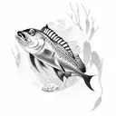 barracuda fish triathlon  tattoo design idea