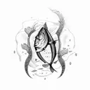 barracuda fish triathlon  tattoo design idea