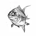 barracuda fish triathlon  tattoo design idea