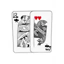 two friends playing cards black and white silhouette 2D tattoo tattoo design idea