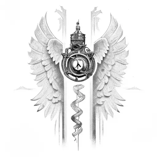 march 15 2021 in roman numerals with angel wings for guys tattoo design idea