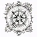 compass, names of children, Rylan, Parker, and Graham. pattern. tattoo design idea