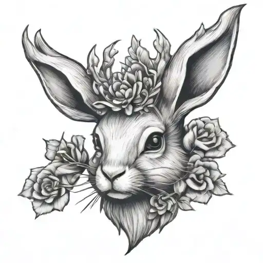 cute serafim jackalope tattoo design idea