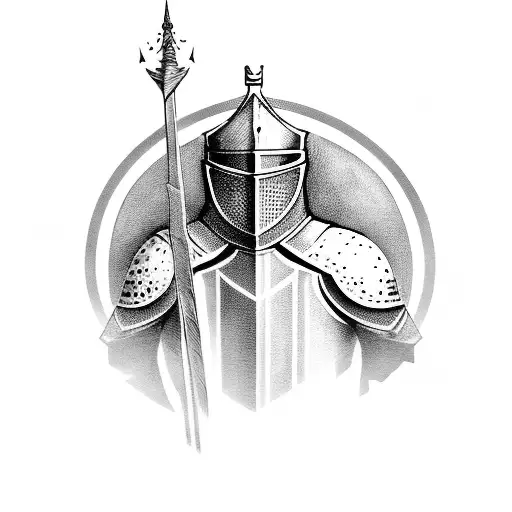 knight leaving his castle  tattoo design idea