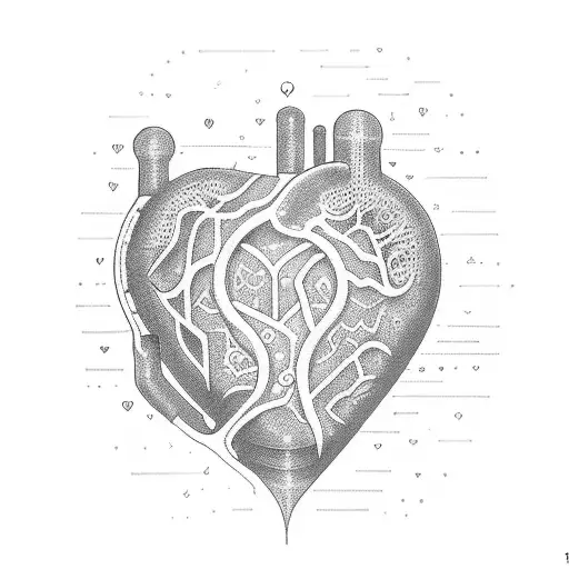 the words Healing energy in shape of a heart  tattoo design idea