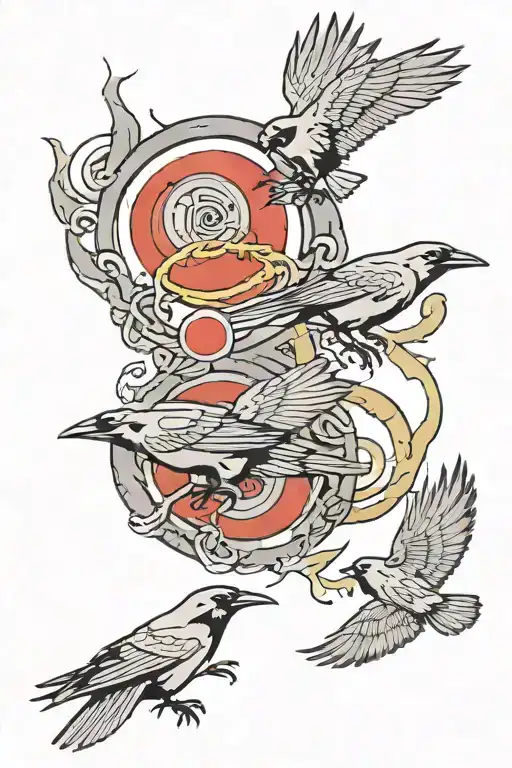 Itachi crows with sharingan tattoo design idea
