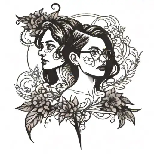 Minimalist lesbian tattoo design idea