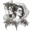 Minimalist lesbian tattoo design idea