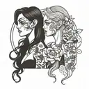 Minimalist lesbian tattoo design idea