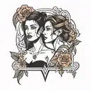 Minimalist lesbian tattoo design idea