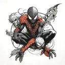 spiderman and ken kaneki tattoo design idea