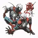 spiderman and ken kaneki tattoo design idea