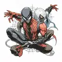 spiderman and ken kaneki tattoo design idea