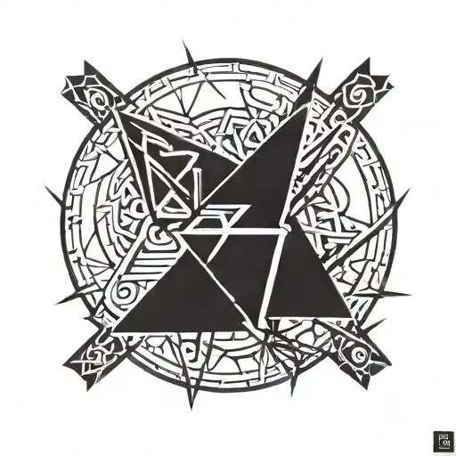 runes Gebo, Ansuz, Evaz, Raido, tattoo design idea