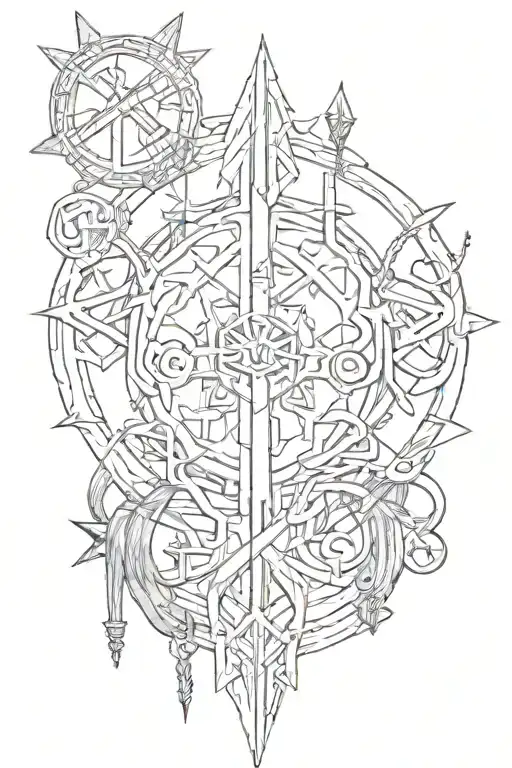 runes Gebo, Ansuz, Evaz, Raido tattoo design idea