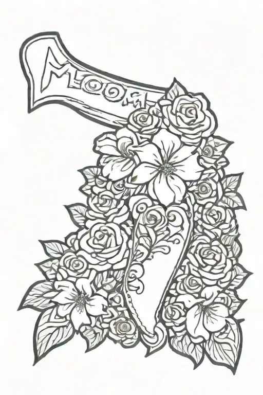 mom tribute patch work leg sleeve tattoo design idea