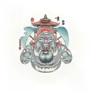  sumos figthing tattoo design idea