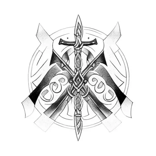 axe nordic runes odin tattoo design idea