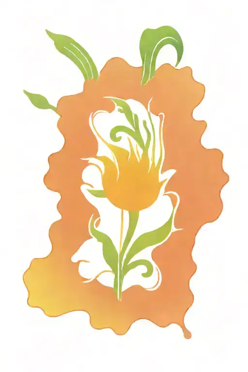 A tattoo of Green Day's flower logo, inspired by the album, with irregularly outlined petals and twists tattoo design idea