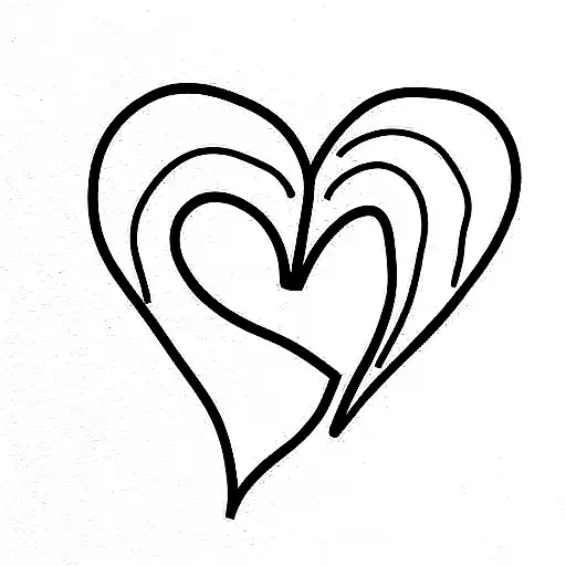 worm looking a heart tattoo design idea