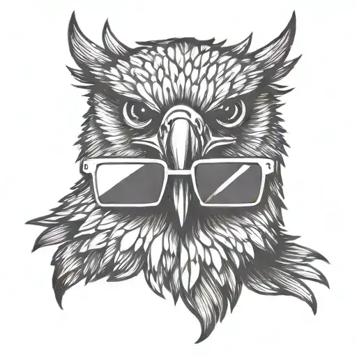Hawk flying with sunglasses  tattoo design idea