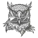 Hawk flying with sunglasses  tattoo design idea