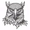 Hawk flying with sunglasses  tattoo design idea