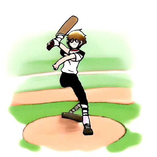 Anime "Cricket Bat And Ball" Tattoo Idea BlackInk AI