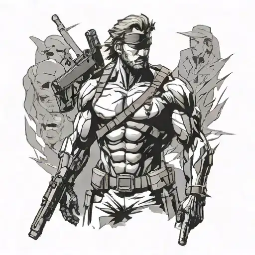 metal gear solid big boss tattoo design idea