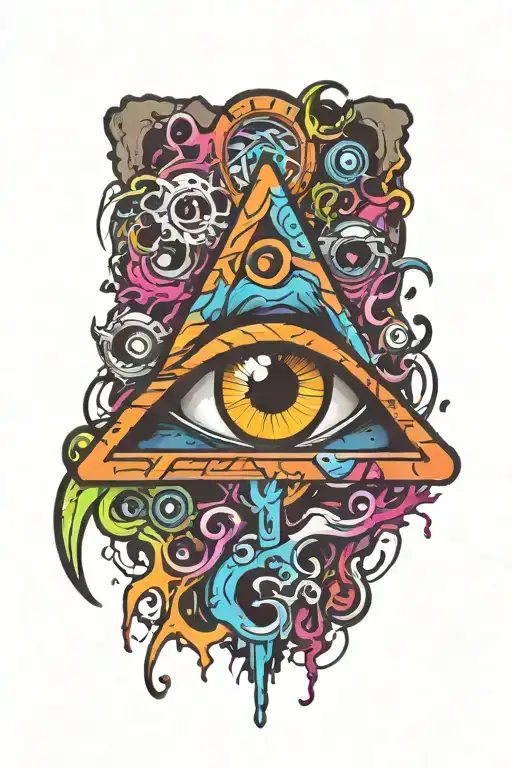 bones surrounding the all seeing eye tattoo design idea