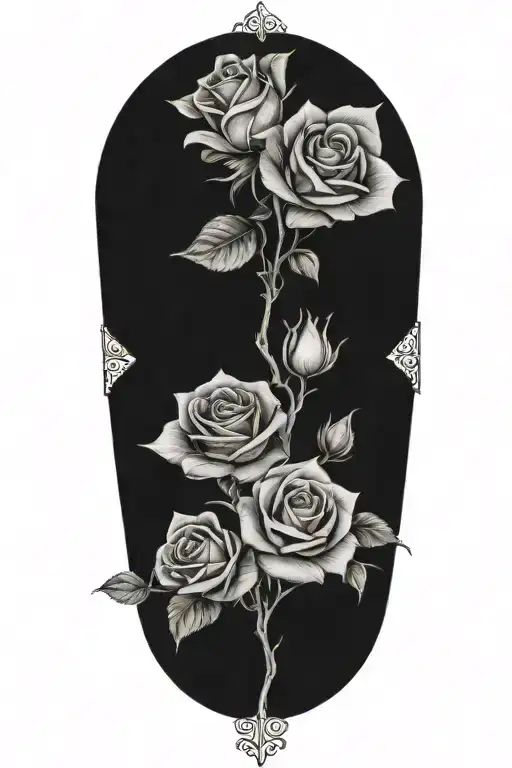 roses and Gemini twins  tattoo design idea