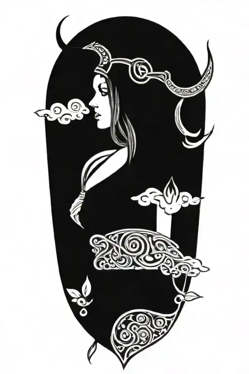 Viking freya goddess tattoo design idea