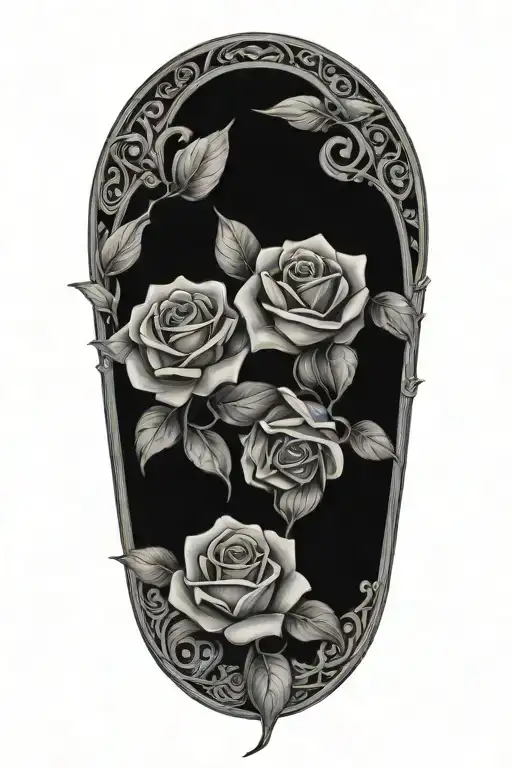 spiritual gemini twins with roses tattoo design idea