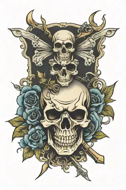 skull and crossbones tattoo design idea