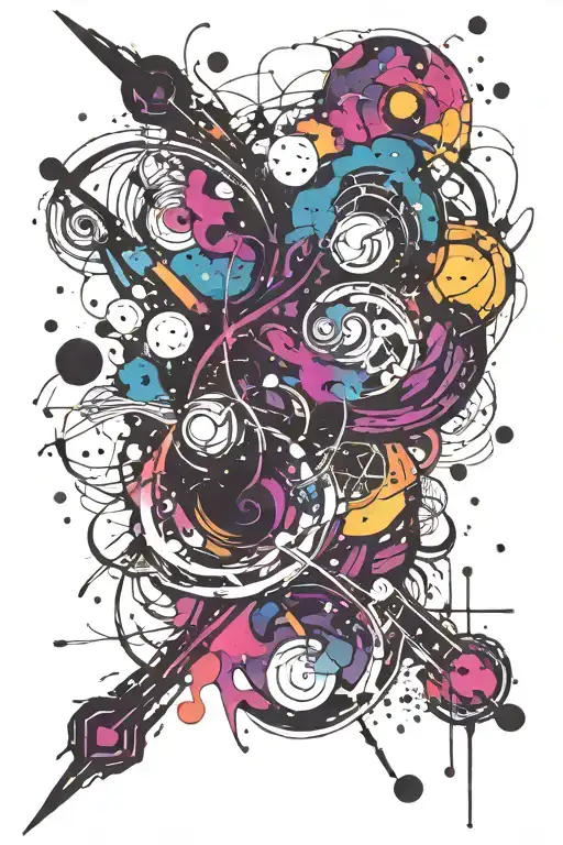 galaxy background tattoo design idea