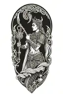 Viking freya goddess tattoo design idea