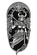 Viking freya goddess tattoo design idea