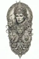 freya with bygul and trjegul tattoo design idea