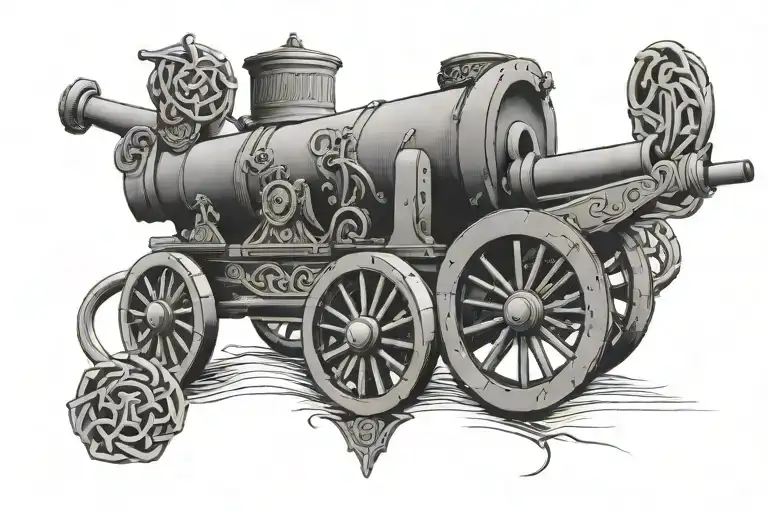 Arsenal FC cannon incorporated into the design incorporating celtic symbols  tattoo design idea