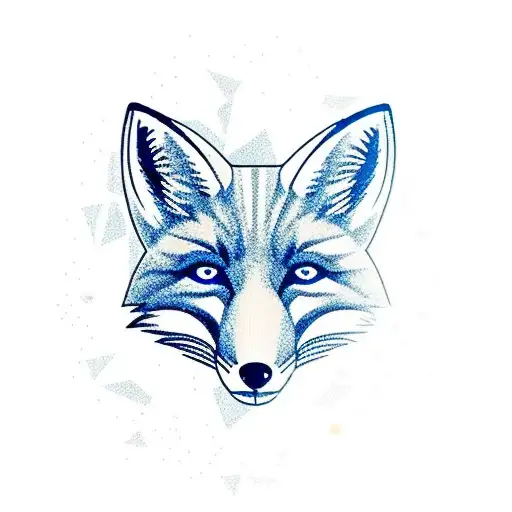 Fox from Cruzeiro Esporte Clube with southern cross stars on background tattoo design idea