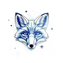Fox from Cruzeiro Esporte Clube with southern cross stars on background tattoo design idea