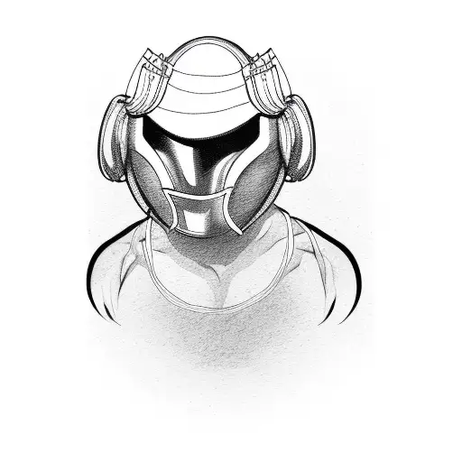 air balloon with wrestler mask tattoo design idea