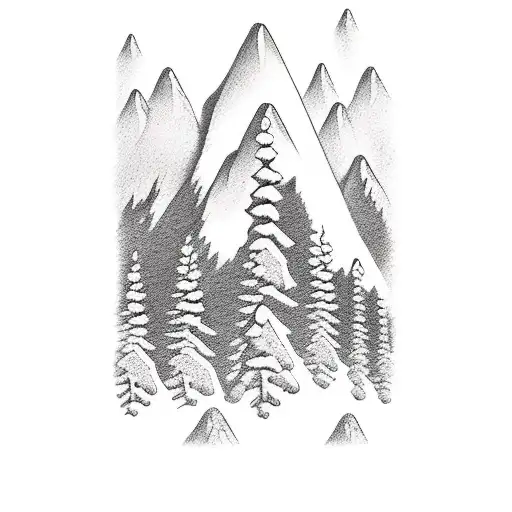 Mountain Scene tattoo design idea