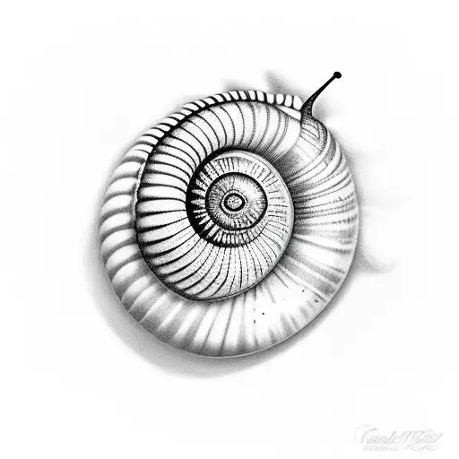 snail with eye for shell tattoo design idea
